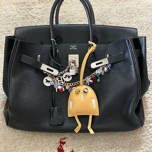 AUTHENTIC HERMES 35 TOGO BLACK SILVER BIRKIN BAG 2004!!